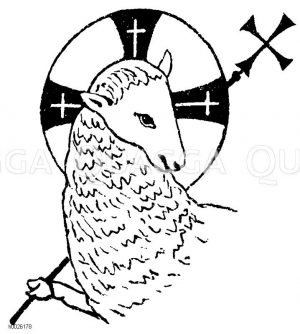 Lamm Gottes mit doppeltem Kreuznimbus (Miniatur des 9. Jahrhunderts) [Digital]