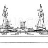 Dampfschiff: Seitenansicht Zeichnung/Illustration