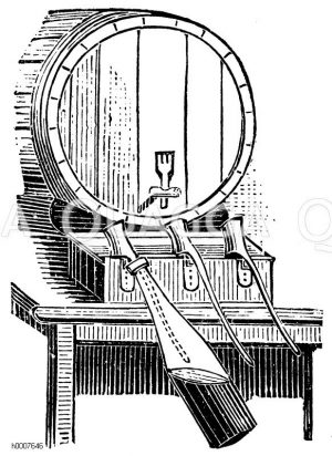 Weinflaschenfüllapparat Zeichnung/Illustration