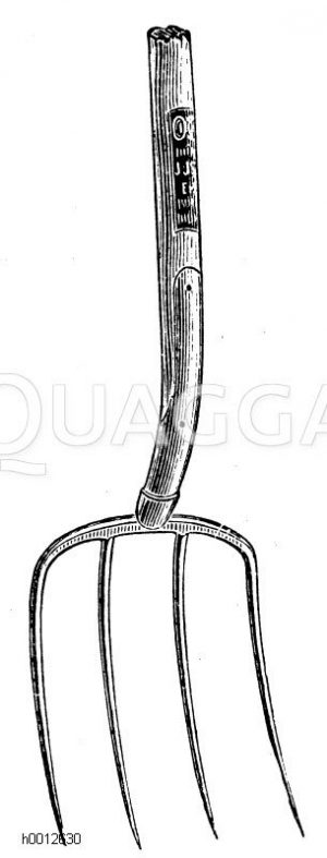 Dunggabel (Forke) aus Stahl Zeichnung/Illustration