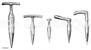 Pflanzhölzer in fünf verschiedenen Formen Zeichnung/Illustration