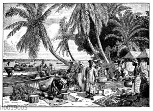 Wochenmarkt an der Lagune von Togo. Nach dem Kolonialwandbild aus dem Verlage von Leutert u. Schneidewind in Dresden [Digital]