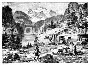 Sennhütte Zeichnung/Illustration