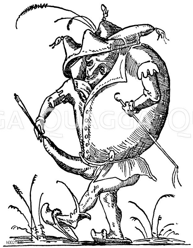 Phallische Karikatur zu den Werken von Rabelais. 16. Jahrhundert Zeichnung/Illustration