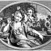 Die Liebe entzündet ihre Phantasie. Anonymer holländischer Kupferstich um 1700 Zeichnung/Illustration