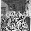 Der einfältige Tuchhändler. Englischer Kupferstich um 1765 Zeichnung/Illustration