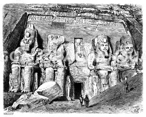 Eingang zum Großen Felsentempel von Abu Simbel Zeichnung/Illustration