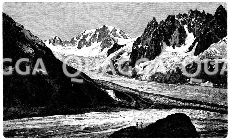Eismeer am Montblanc Zeichnung/Illustration