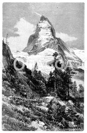 Matterhorn von Nordosten Zeichnung/Illustration