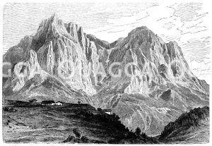 Schlern bei Bozen und Porphyrplateau Zeichnung/Illustration