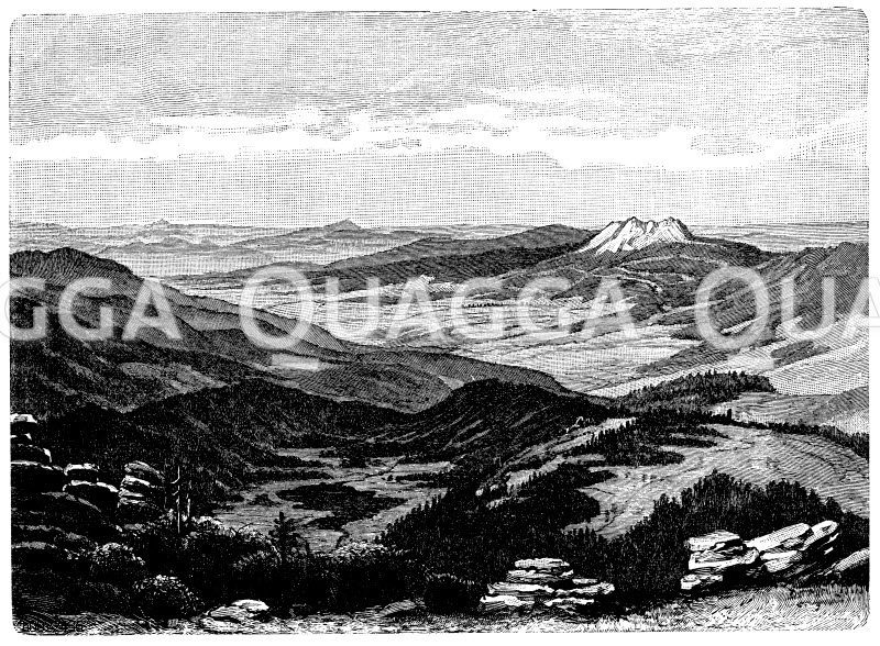 Blick vom Arber auf den Arbersee und Böhmerwald Zeichnung/Illustration