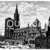 Straßburger Münster und der Schlossplatz Zeichnung/Illustration
