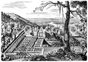 Heidelberger Schloss (nach Merians Topographie v. 1645) Zeichnung/Illustration