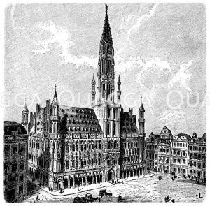 Rathaus in Brüssel Zeichnung/Illustration