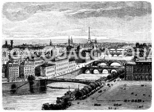 Die sieben Brücken in Paris Zeichnung/Illustration