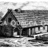 Hinterpommersches Bauernhaus Zeichnung/Illustration