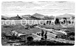 Landschaft in der römischen Campagne Zeichnung/Illustration