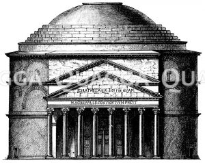 Fassade des Panthenons zu Rom Zeichnung/Illustration