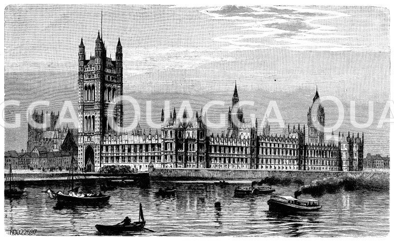 Parlamentsgebäude in London Zeichnung/Illustration