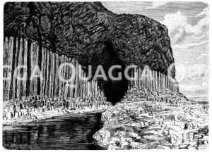 Basaltsäulen der Fingalhöhle auf der Insel Staffa Zeichnung/Illustration