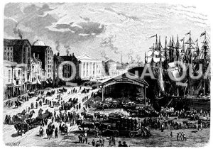 Docks in Liverpool Zeichnung/Illustration