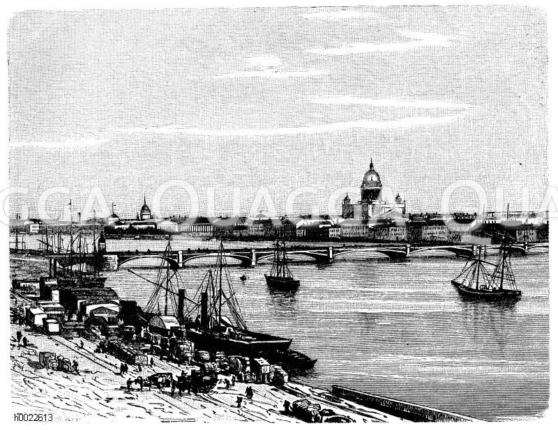 Petersburg und die Newa Zeichnung/Illustration