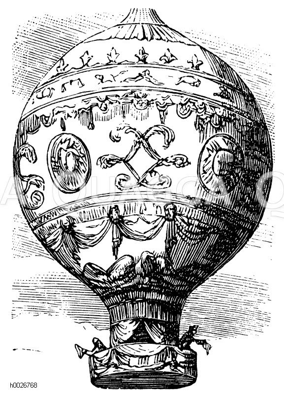 Heißluftballon Von Montgolfier, Montgolfiere - Quagga Illustrations