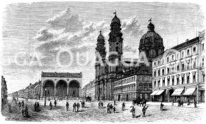 Theatiner-Hofkirche und die Feldherrenhalle zu München [Digital]