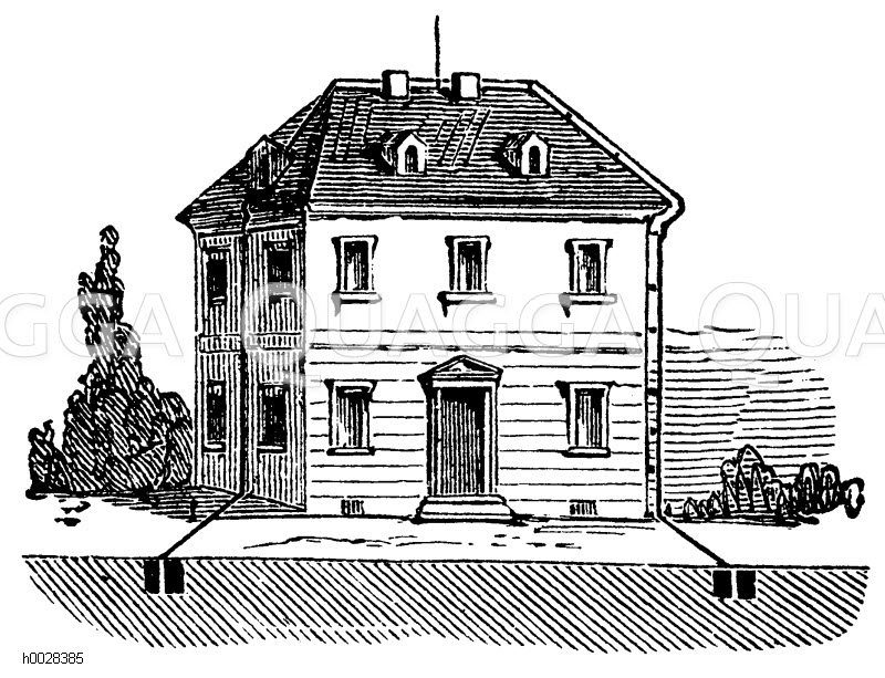 Blitzableiter auf einem Wohnhaus [Digital]