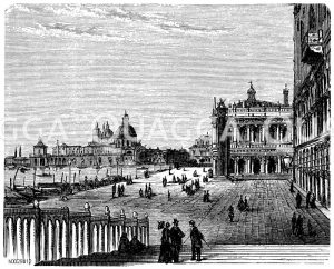 Piazzetta und die Kirche Santa Maria della Salute zu Venedig [Digital]