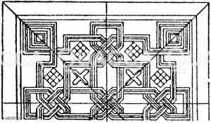 Quadrat: Holzmosaik vom Gestühl der Kirche Maria gloriosa ai Frari in Venedig. 15. Jahrhundert (Musterornamente) [Digital]