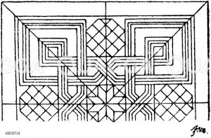 Quadrat: Holzmosaik vom Gestühl der Kirche Maria gloriosa ai Frari in Venedig. 15. Jahrhundert (Musterornamente) [Digital]