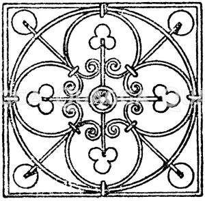 Quadrat: Gitterfüllung vom Friedhof in Karlsruhe. [Digital]