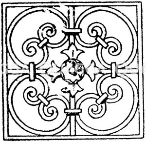 Quadrat: Gitterfüllung vom Friedhof in Karlsruhe. 19. Jahrhundert. [Digital]