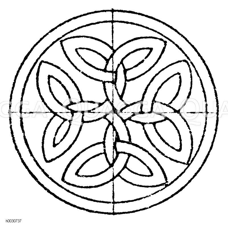 Kreis: Altfränkisches Motiv einer Kreisfüllung vom Sakramentarium in Rheims. [Digital]