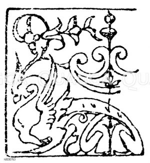 Rechteck: Füllungsornament vom Stuhlwerk der Laurenziana in Florenz. Ital. Renaissance. [Digital]