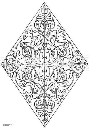 Raute: Intarsiafüllung vom Chorgestühl in Sta. Maria in Organo in Verona. Ital. Renaissance. [Digital]