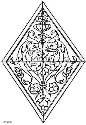 Raute: Flachrelief, Oberansicht einer Säulenplinthe aus dem Santo in Padua. (Meurer) [Digital]