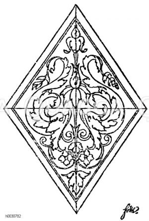 Raute: Flachrelief, Oberansicht einer Säulenplinthe aus dem Santo in Padua. (Meurer) [Digital]