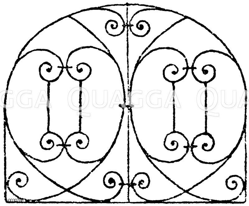 Begrenztes Flachornament: Oberlichtgitter aus Padua. Ital. Renaissance. [Digital]