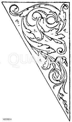 Begrenztes Flachornament: DreiecksfüIIung vom Stuhlwerk der Laurensiana in Florenz. Michelangelo zugeschrieben. [Digital]