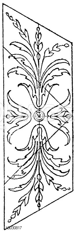 Begrenztes Flachornament: Marmoreinlage an der Unterseite der Kanzel im Dom zu Savona. Ital. Renaissance. (Meurer) [Digital]