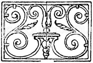 Rechteck: Schmiedeiserne Füllung. Französische Renaissance. 18. Jahrhundert. [Digital]