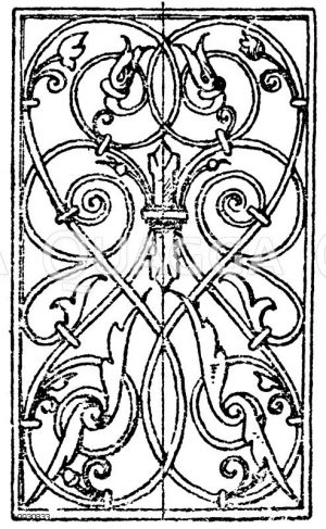 Rechteck: Schmiedeiserne Füllung aus dem Stift Strahov in Prag. Deutsche Renaissance. [Digital]