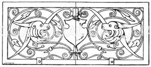 Rechteck: Oberlichtgitter aus Schlettstadt i. E. aus dem Jahr 1649. (Gewerbehalle) [Digital]