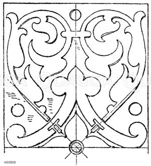 Rechteck: Füllung von einem Grabmal in der Stiftskirche in Stuttgart.Deutsche Renaissance. (Musterornamente) [Digital]