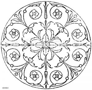 Kreis: Majolika-Fußbodenplatten aus Sta. Katerina in Siena. Ital. Renaissance. [Digital]