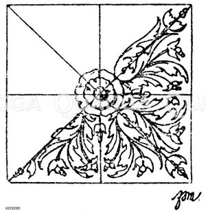 Quadrat: Füllungen von der Türe der Kirche Madonna die Galliera in Bologna. Ital. Renaissance. (Musterornamente) [Digital]