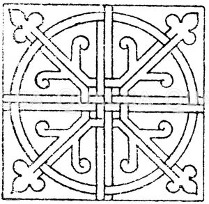 Quadrat: Fußbodenfliese aus dem Zisterzienser-Kloster Bebenhauseu. [Digital]