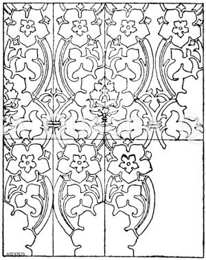 Textilmuster: Gemusterter Goldgrund von einem Altarschrein im Kloster Heilbronn. Ende des 15. Jahrhundert (Gewerbehalle) [Digital]